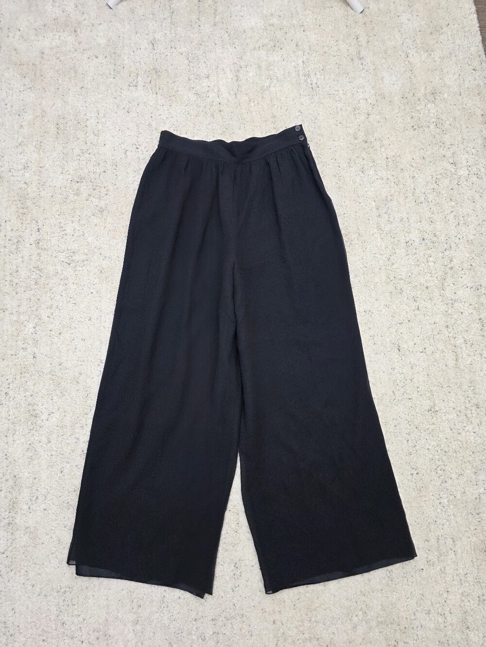 Niteline della roufogali Black 100% Silk Wide Leg Pants
